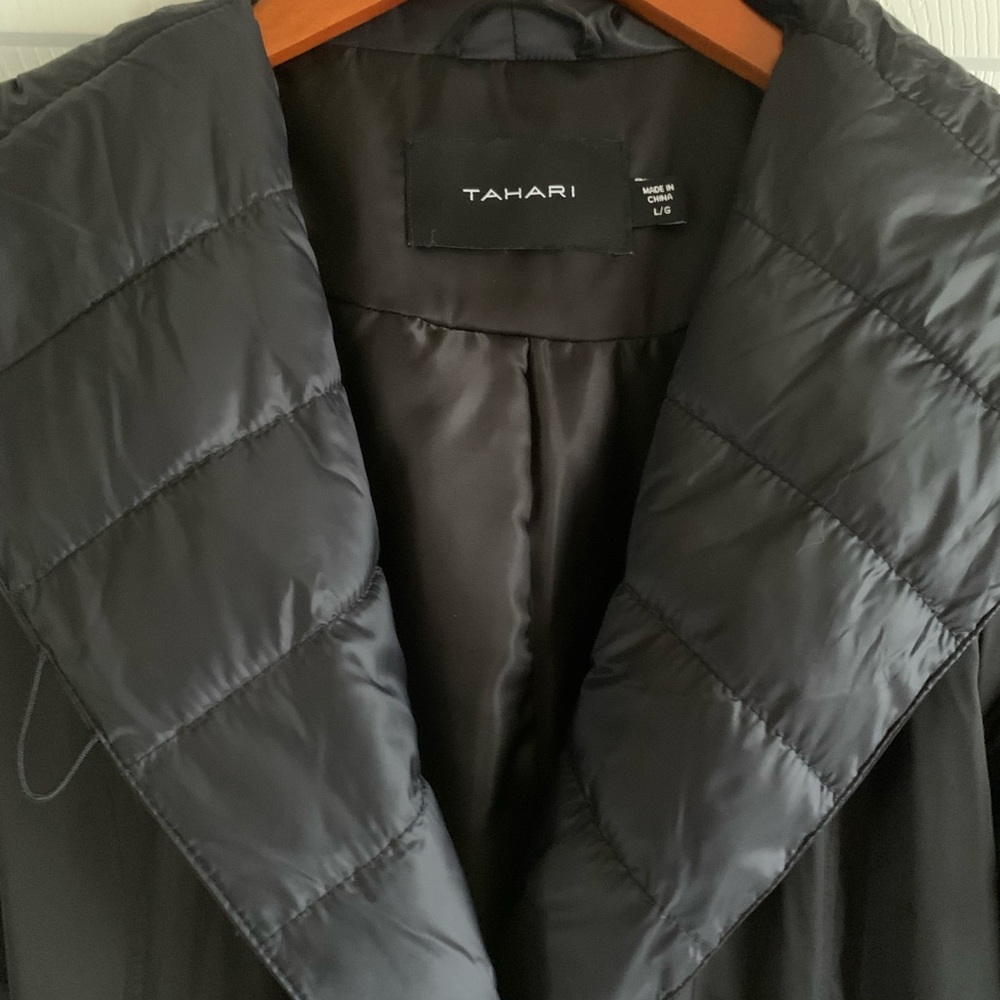 Gorgeous Tahari black coat with hood